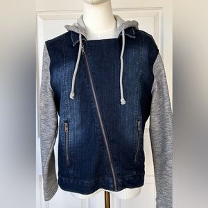 Tinsel Town Denim Hooded Zip Front‎ Jacket Size XL